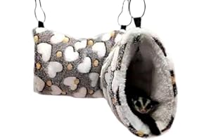 ONCPCARE Hanging Tunnel for Small Animals, Hanging Hamster Toys, Sugar Glider Hammock Cage Accessories Bedding for Chinchilla Ferret Squirrel Guinea Pig Rat Playing Sleeping
