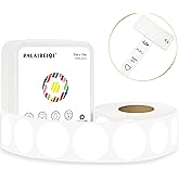 PALAIBEIQI 1 Inch Round Thermal Sticker Labels,Color Dot Stickers,Label Stickers,Waterproof,Oil Proof,for Thermal Printers,DIY,Office,Retail,Home and Warehouse Organization(White,1000 Pcs)