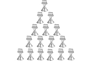 Urban Deco 16PK Table Number Holders Place Card Holders 1.7 Inch Table Card Holders Steel Card Holders for Photos, Food Signs, Memo Notes, Weddings, Restaurants, Birthdays(Silver)