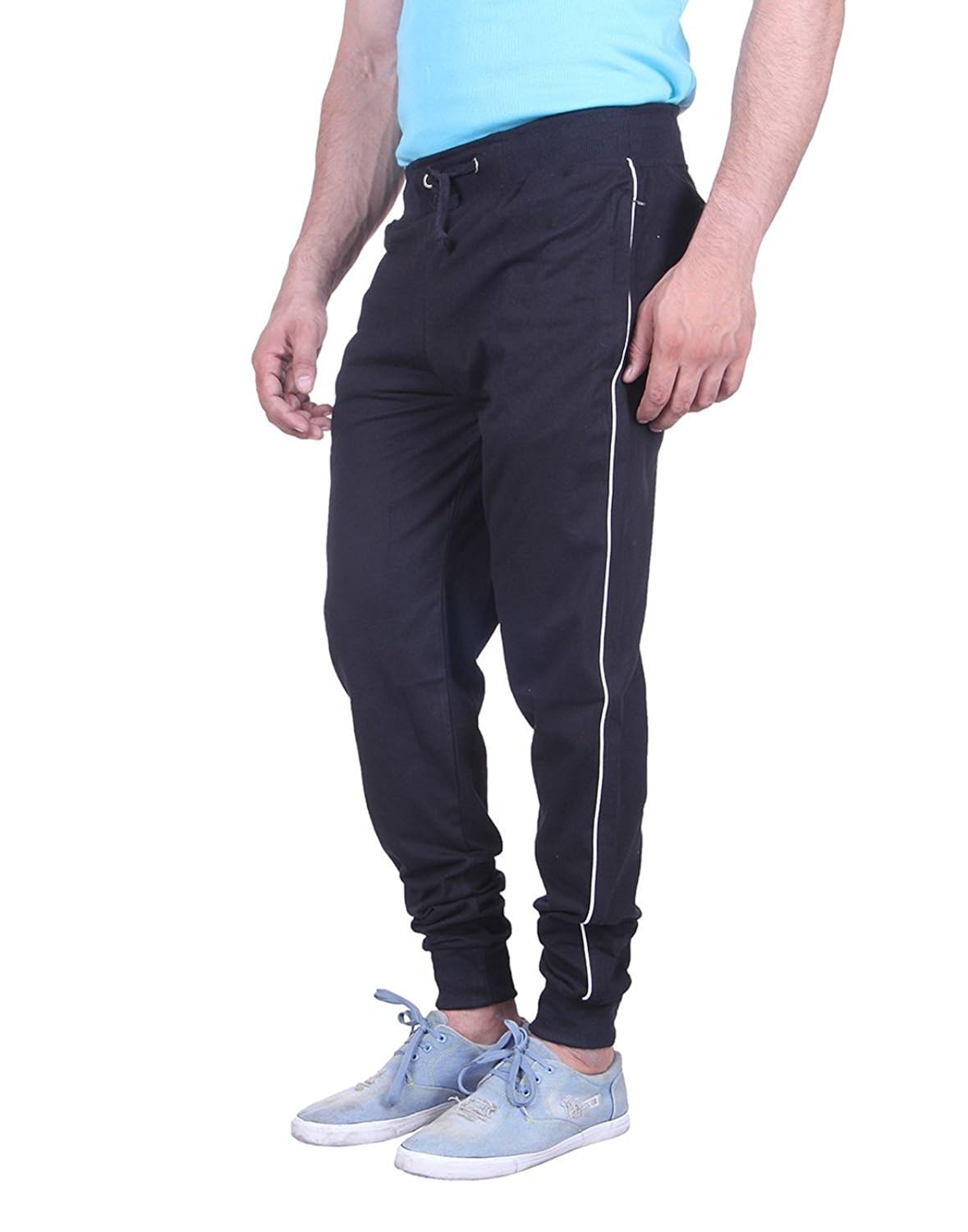 thread swag men's slim fit track pant - black