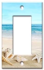 Art Plates 1 Gang Decora - GFCI Wall Plate - Seashells on the Beach