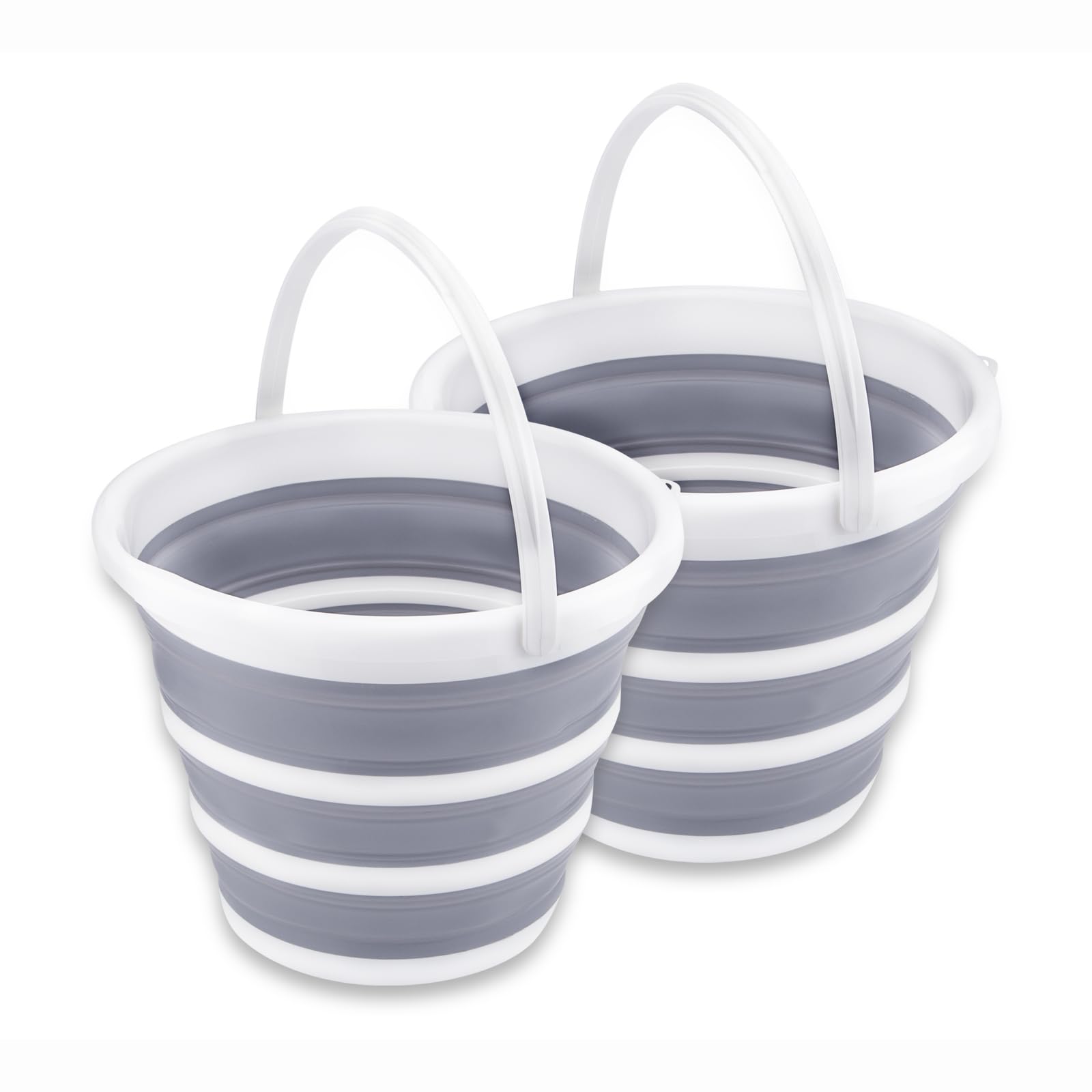 Photo 1 of 2 Pack Collapsible Buckets 10L 2.6 Gallon Cleaning Bucket Mop Bucket Folding Foldable Portable Small Plastic Water Supplies for Outdoor Garden Camping Fishing Car Wash Space Saving