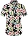SSLR Men's Flower Buttondown Short Sleeve Shirt