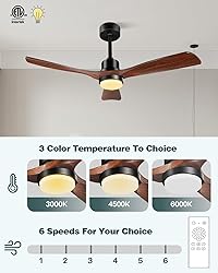 Forrovenco Ceiling Fans with Lights and Remote, 52