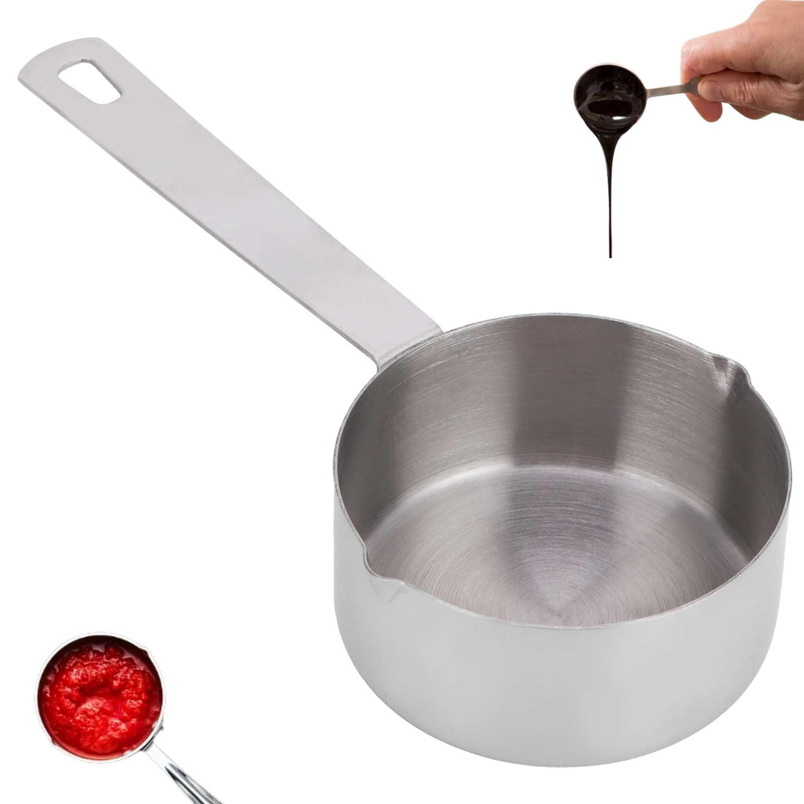 Measuring Cups, 15.6cm/6.1in Stainless Steel Coffee Scoop Measuring Spoons for Baking Dual Pour Mouth with Scales and Storage Rings(1/3)