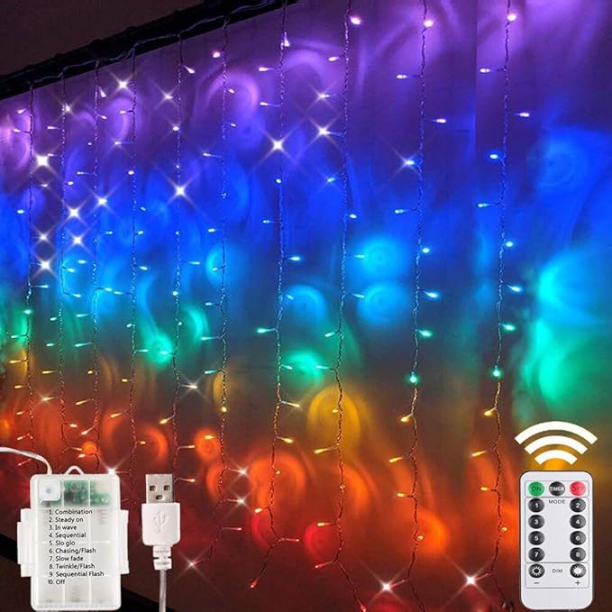 Led Fairy Curtain Light 3M*1.5M USB Operated Or Battery Powered String