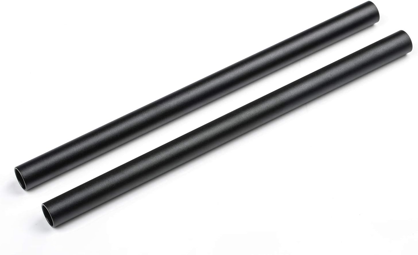 FANSHANG 2pcs 10 Inches (25cm) Black Aluminum Alloy 15mm Rod with M12 Female Thread for 15mm Rig Mattebox Follow Focus Lens Support