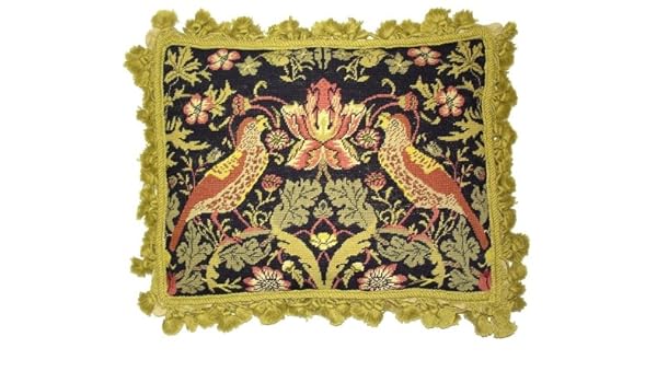 Amazon Com Deluxe Pillows Thrushes On Black 14 X 18 In