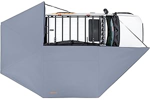 SAN HIMA Sanhima 270 Awning Free Standing Built-in LED Light - 129.2 sq.ft Shelter Karlu Frontier Car Side Waterproof UV50+ Wind Resistant, Passenger Side, 270 Degree Vehicle Awning for SUV Van Truck
