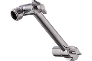 TRUSTMI 4 Inch Brass Shower Head Combo Adjustable Height Arm Mount,Brushed Nickel
