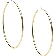 Michael Kors Brass Large Hoop Earrings for Women, Color: Gold (Model: MKJ4161710)