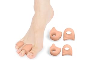 KTSAY Gel Toe Separators for Women & Men - 4 Pcs Toe Spacers With 2 Sizes for Hammertoe,Overlapping Toes,Soft Comfortable Bunion Corrector for Foot Pain Relief (Beige)