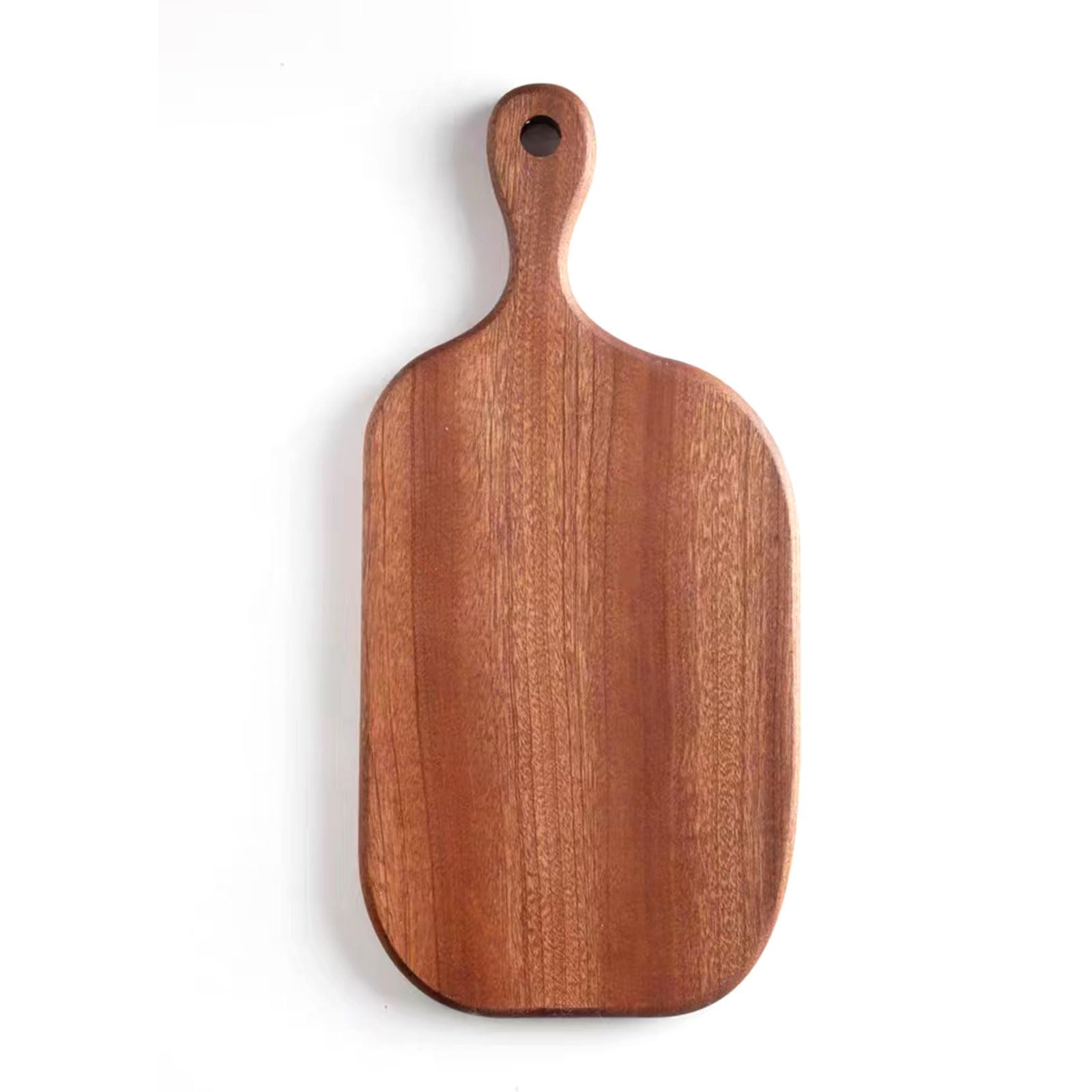 HomeDo Wood Cutting Board for Kitchen,Wooden Chopping Board,Whole Wood Ebony,Serving Board with Handles,Charcuterie Board for Bread, Meat, Fruits,Cheese,Pizza and Vegetables (Askew Handle,40x20cm)