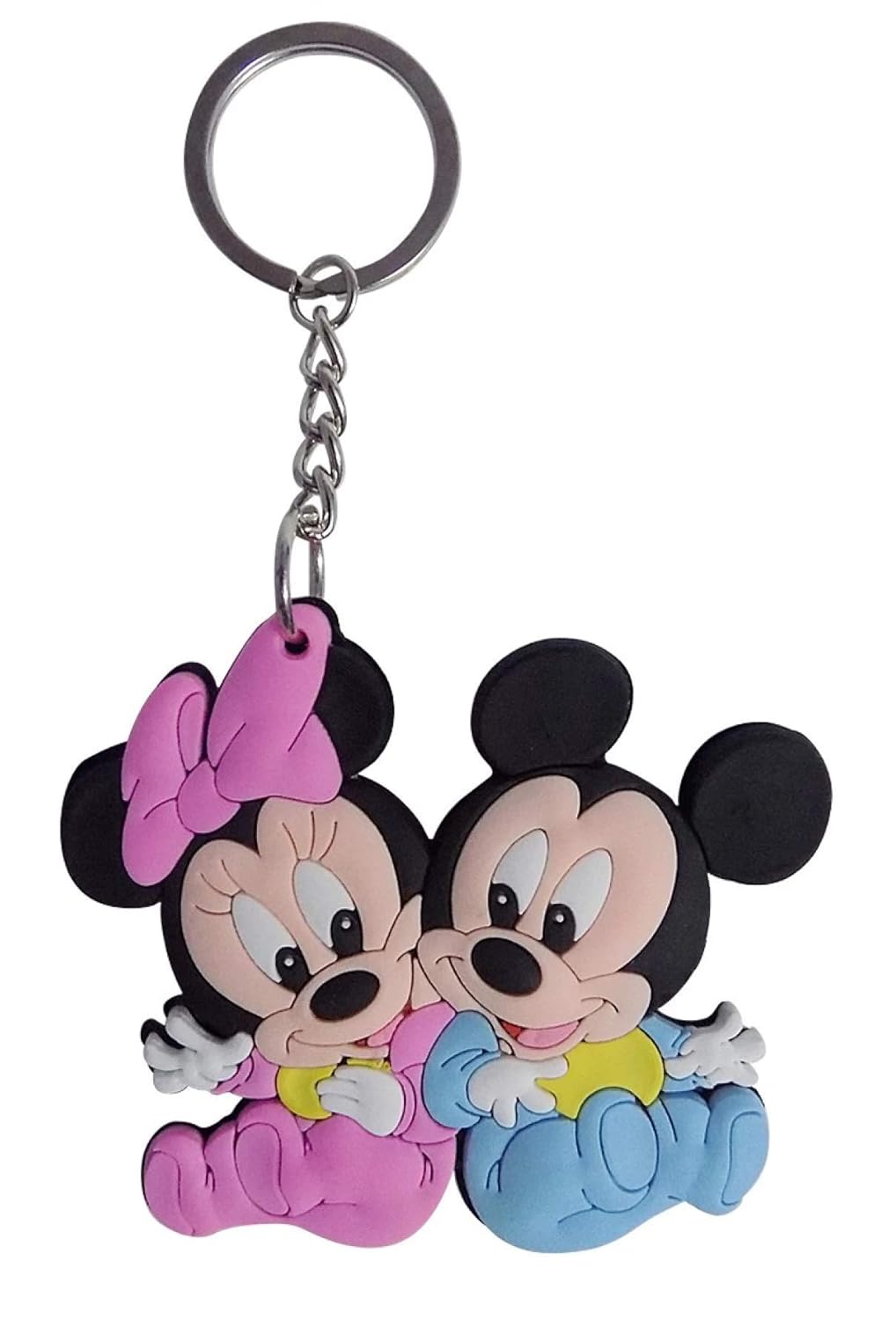 Gct Two Sided Baby Mickey Mouse Minnie Mouse Cartoon Kc 5 Rubber Keychain For Car Bike Men Kids Amazon In Bags Wallets Luggage
