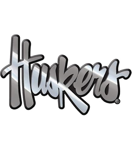 University Of Nebraska Metal Hitch Cover - Chrome With Red Trim & Iron N - Officially Licensed