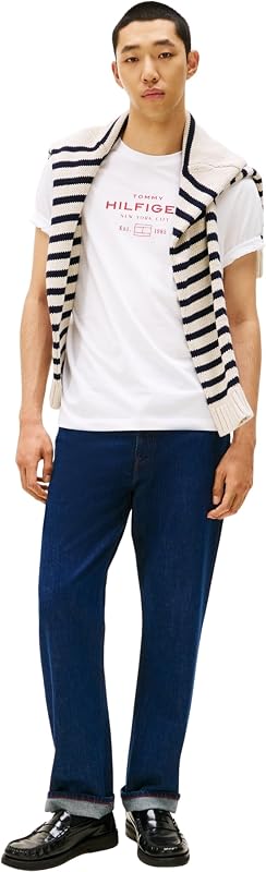 Herren T-Shirt Kurzarm Stack Graphic Tee mit Rundhalsausschnitt, Weiß (White), M — Foto 5 von 6