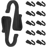 Garneck 12Pcs Plastic Kitchen Hanging Hooks Mini Clip on Hooks for Cabinet Edge Plastic Grid Storage Rack Organizers for Kitchen Utensils Spice Bottles and Wire Baskets