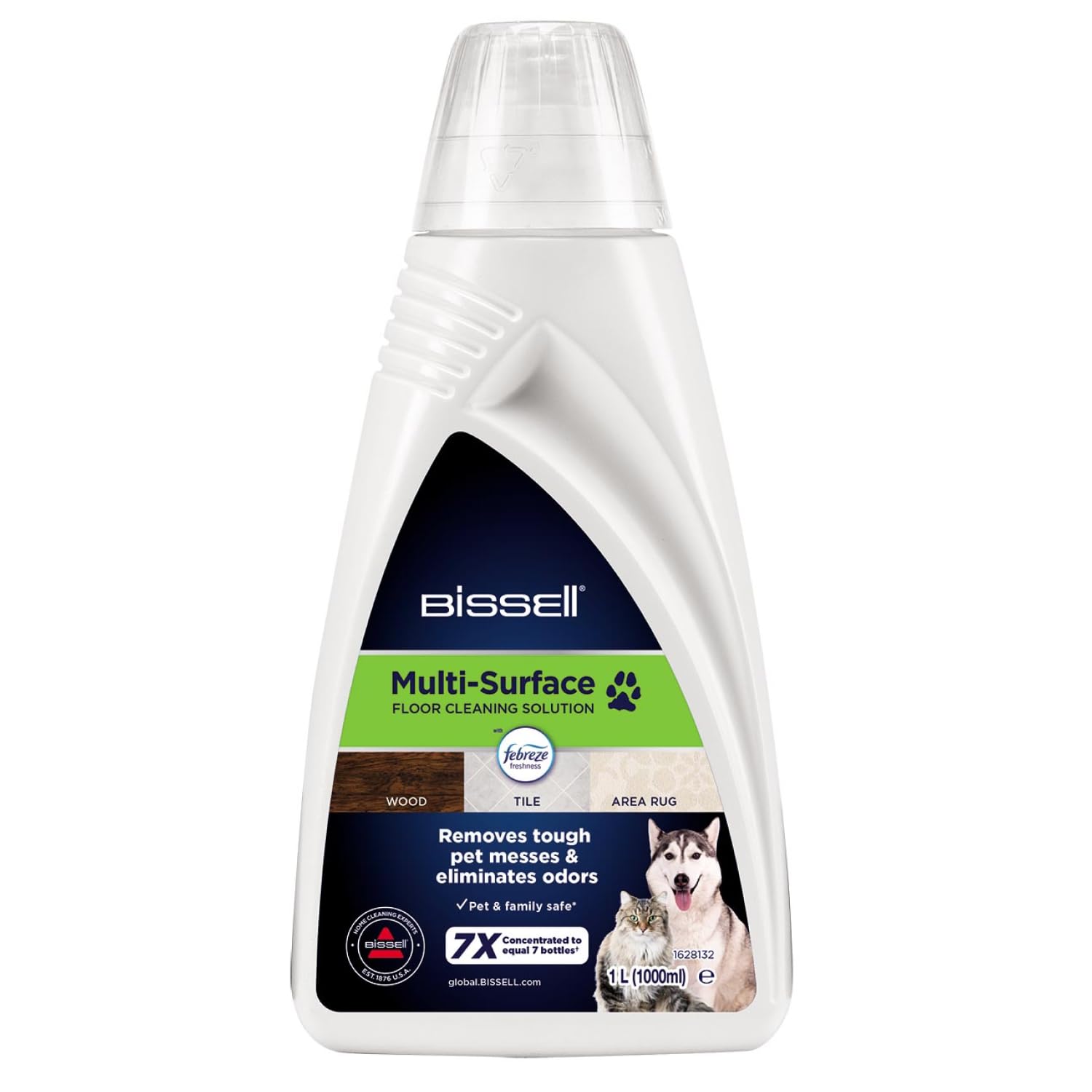 BISSELL Multi-Surface Pet Floor Cleaning Solution with Febreze, For BISSELL Multi-Surface Cleaners, 1L, Designed to tackle everyday pet messes on sealed hard floors, 2550