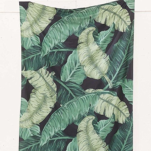 Ozzptuu Cotton Fabric Banana Leaves Hanging Wall Tapestry Landscape Wallpaper Home Decor Tapestries Green - Thumbnail 3