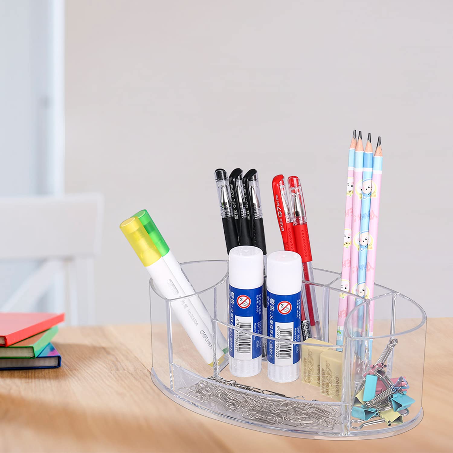 Clear Makeup Organizer, Acrylic Small Makeup Organizer For Vanity Cabinet Bathroom, Durable Countertop Makeup Organizer Tray Cosmetic Display Case, 7 Compartments Make Up Brush Holder Storage Box: Beauty