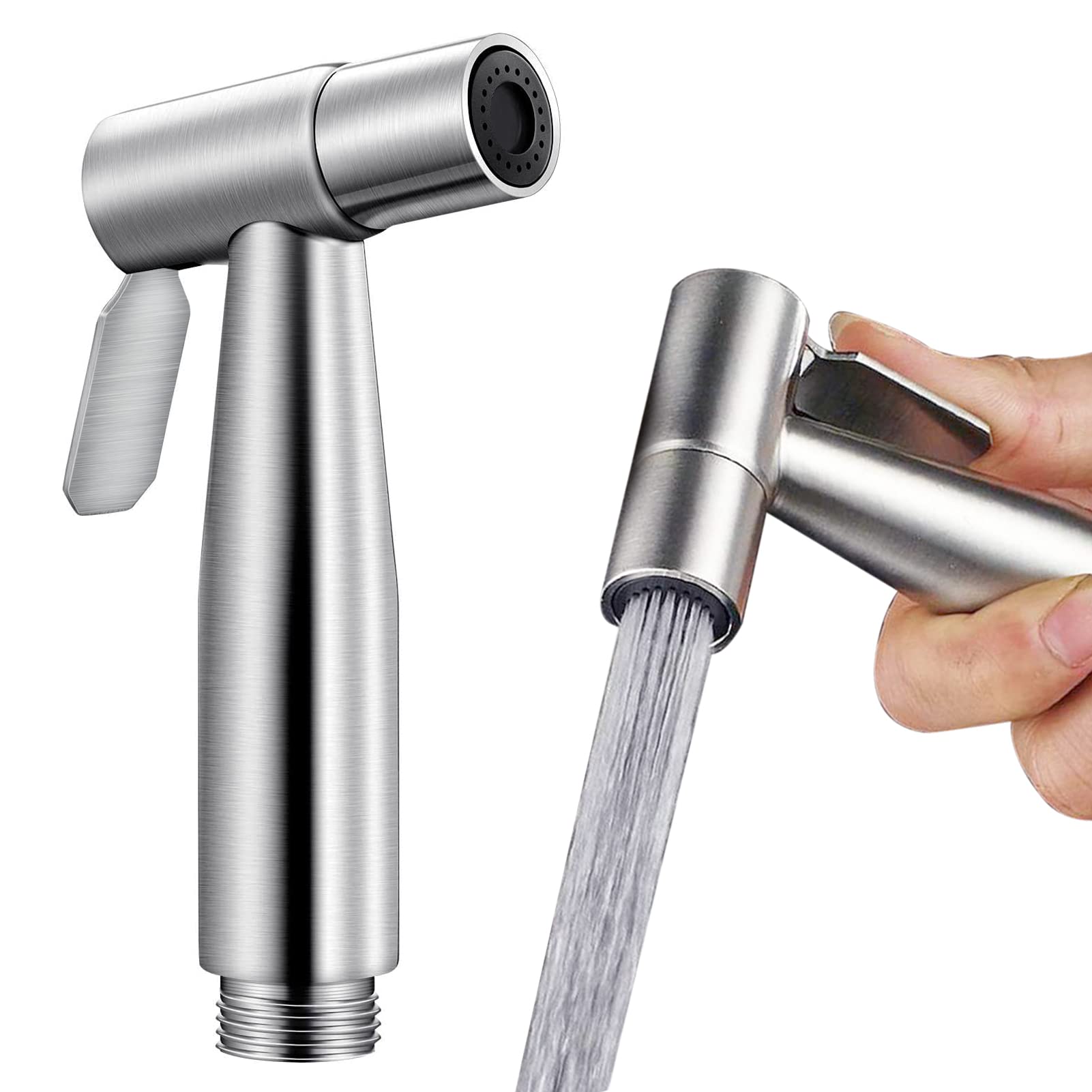 Hand Held Toilet Bidet Sprayer Head Hand Held Bidet Sprayer Head Stainless Steel Bidet Shower Head for Toilet Cleaning Pet Bath Cloth Diaper Washing (Sprayer Head Only)
