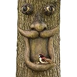 Bits and Pieces - Tree Face Birdfeeder - Outdoor Tree Hugger Sculpture - Whimsical Garden Decoration and Wild Birdfeeder