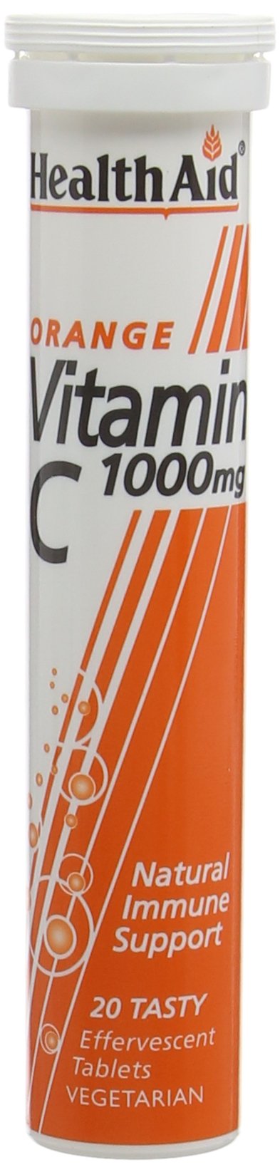 HealthAid Vitamin C Orange Flavour Vegetarian Effervescent 1000mg 20 Tablets, Pack of 3