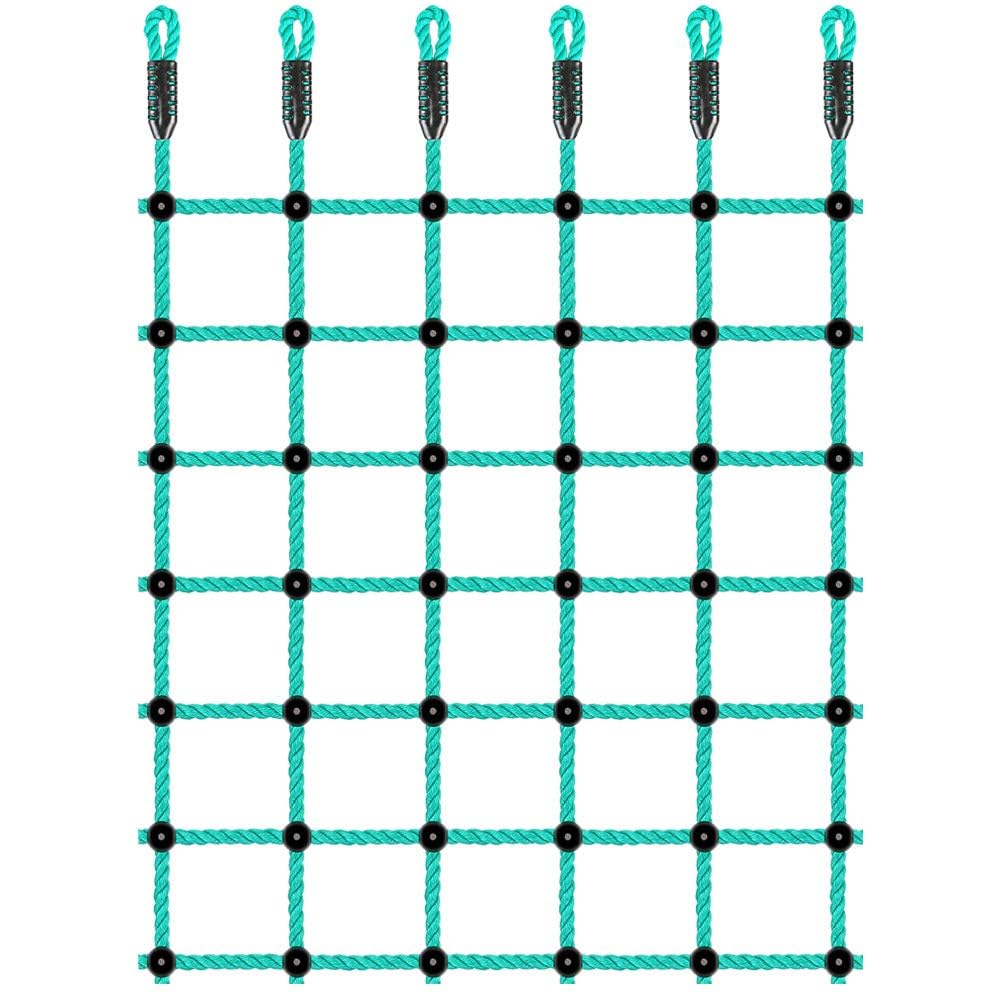 BeneLabel Climbing Cargo Net, 196 x 125cm Climbing Frame Net Kids Webbing Net Rope Ladder Playground Safety Netting for Outdoor Playset/Swing Set/Treehouse Obstacle Course Training, Green — image 1