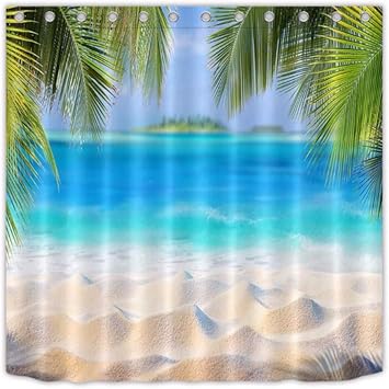 xtszlfj Cortina De Baño SPA Cortina De Ducha A Prueba De Agua Playa