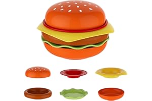 SOKTDO Burger Appetizer Plates Set, 6-Piece Stackable Mini Serving Dishes for Sliders, Snacks & Dips - Space-Saving Appetizer