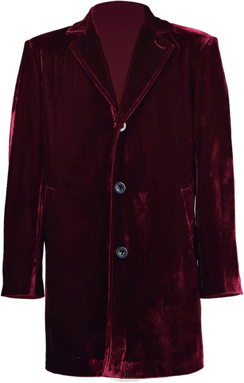 Classic TV Series Men Burgundy Velvet Coat Halloween Costume Amazon.co