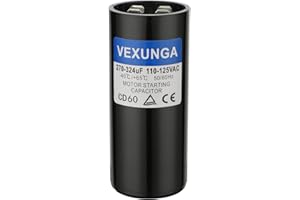 VEXUNGA 270-324 uF MFD 110-125 VAC 50/60 Hz Round Motor Start Capacitor CD60 Single Phase Capacitors for AC Motors Starting or Pool Pump or Well Pump