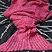 Mermaid Blanket for Kids and Adult, SEANUT Mermaid Sleeping Bag Blanket Cable Knitted (Purple-pink)