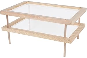 YiePhiot Herb Drying Rack, Wooden Herb Drying Rack, Wood Pasta Herb Drying Racks, Herb Drying Storage with 2 layer herb drying rack for drying pasta flowers plant specimens and more