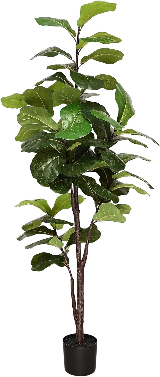 Photo 1 of *MISSING PARTS - See Clerk Notes*
Artificial Fiddle Leaf Fig Tree: 6FT Faux Ficus Lyrata Tree Artificial Plant Indoor Outdoor Tall with Realistic Long Lasting Color Leaves in Pot - Low Maintenance Fake Fig Tree for Home Office Decor