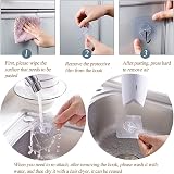 VEGCOO 30Pcs Heavy Duty Wall Hooks 22lb Transparent Adhesive No Drill Kitchen view 5