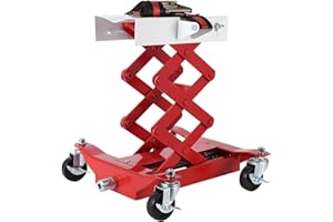 GarveeTech 450 LBS Low Profile Transmission Jack - Heavy-Duty Auto Repair Lift with 7-23 Inch Height Range, 2M Safety Straps 