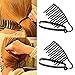 2Pcs Black Plastic Hair Braider Updo Bun Comb And Clip Tool Set for Hair Twist Maker Holder Women Girls Hair Styling Tools