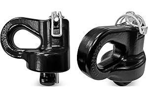 XINRINTONG 60691 Puck System Gooseneck Safety Chain Anchors, 30,000 lbs, for Select Silverado, Sierra 2500, 3500 HD, F-250, F-350, F-450, Compatible with Nissan Titan XD, Carbide Black, 2 PCS