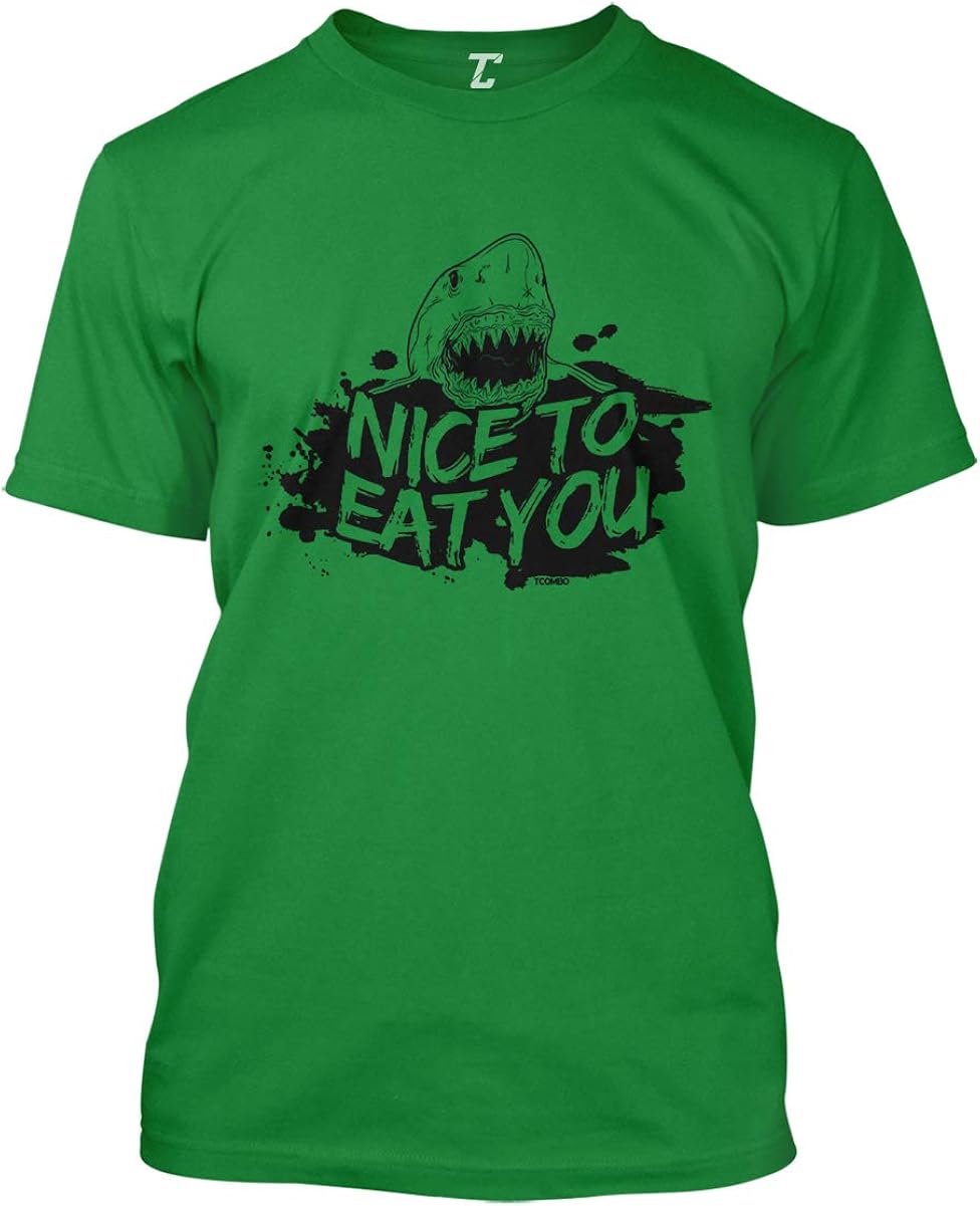 Nice to Eat You - Shark Jaws Chomp Funny Men's T-Shirt