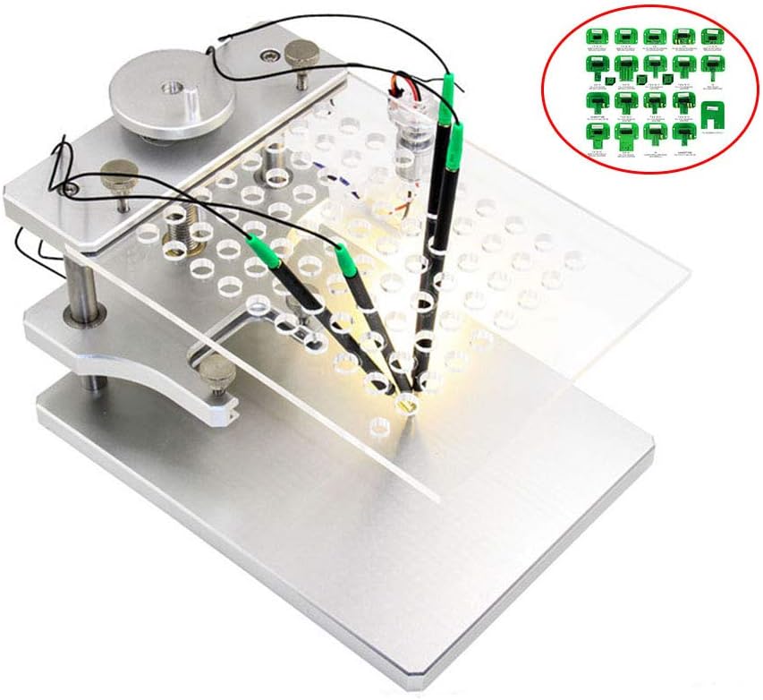 Gtest LED BDM Frame with Mesh and 4 Probe Pens for FGTECH BDM100 ECU Programmer Tool ECU Modification Program Bracket Brush Test Stand,+ 22Pcs BDM Adapters