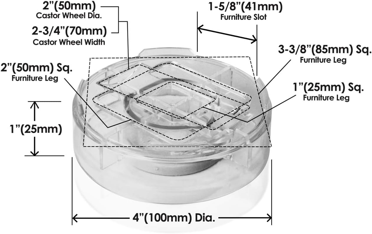 Slipstick CB658 Stack-Its 1 Inch Adjustable Bed Risers/Furniture Risers (Set of 8) Lifts Height 1", 2", or 3" - Clear Heavy Duty Raisers: Home & Kitchen
