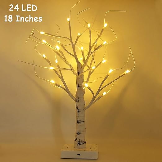 Amazon Com Twinkle Star 24 Led Tabletop Lighted Birch Tree