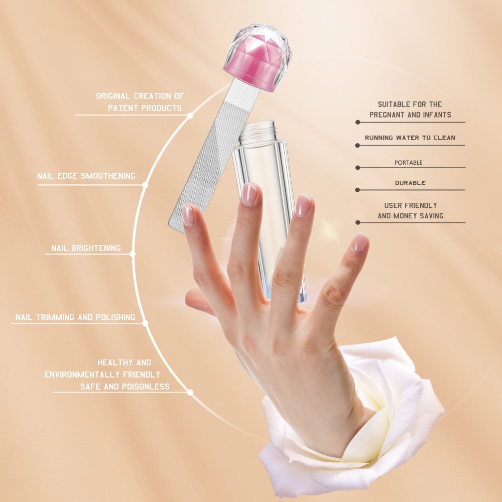 Magic Nail File, WISH Natural Nanometer Glass Nail Polisher Manicure for Shine Nails without Chemicals