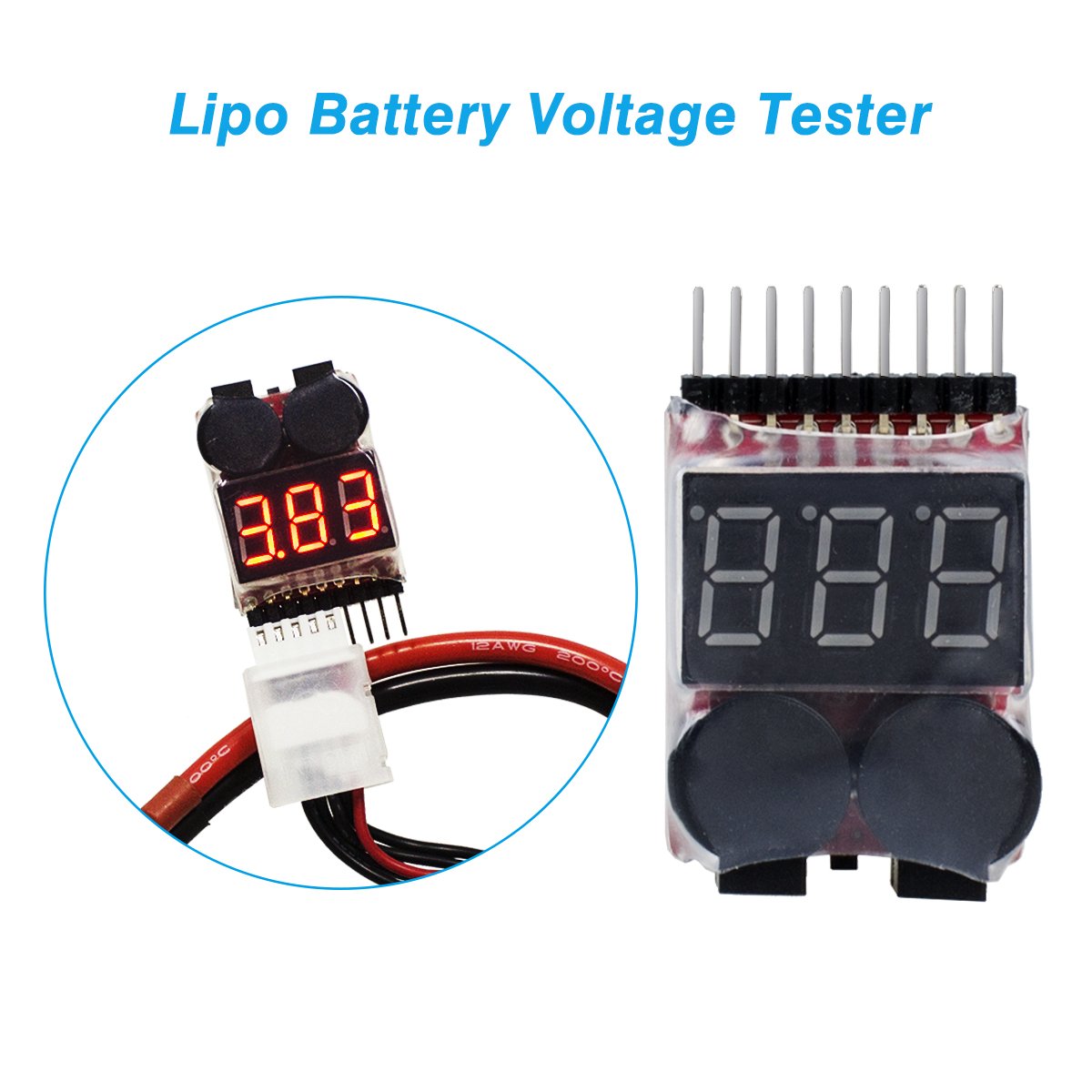 Keenstone LiPo Battery Pack 1600mAh 75C 4S 14.8V XT60 Plug w/ Voltage Meter & Battery Power Indicator RC Boat Heli Airplane UAV Drone FPV