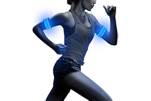 BSEEN 2 Pack LED Armbands for Running - Glow in The Dark Safety Running Gear LED Bracelet Sports Wristbands