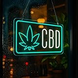 'CBD' LED Sign with Leaf Icon by SMOKE SHOP LED