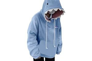 Cute Shark Hooded Sweatshirts for Women Long Sleeve Y2K Hoodies with Ears Comfy Casual Outfits for Teens Preppy Tops