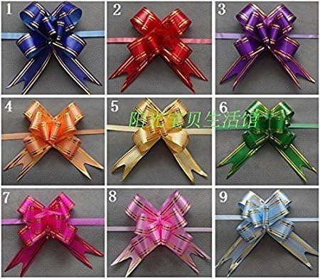 PARTYFAVOURS 50 PCS Gift Wrapping Pull Flower Ribbon mix Printed Ribbon For Wedding Party/ Birthday /Xmas/Gift Bow Packing Ribbon Gift Wrap & Decoration Multicolor,multi design,30 MM / gift wrapping ribbons and bows / gift wrapping materials