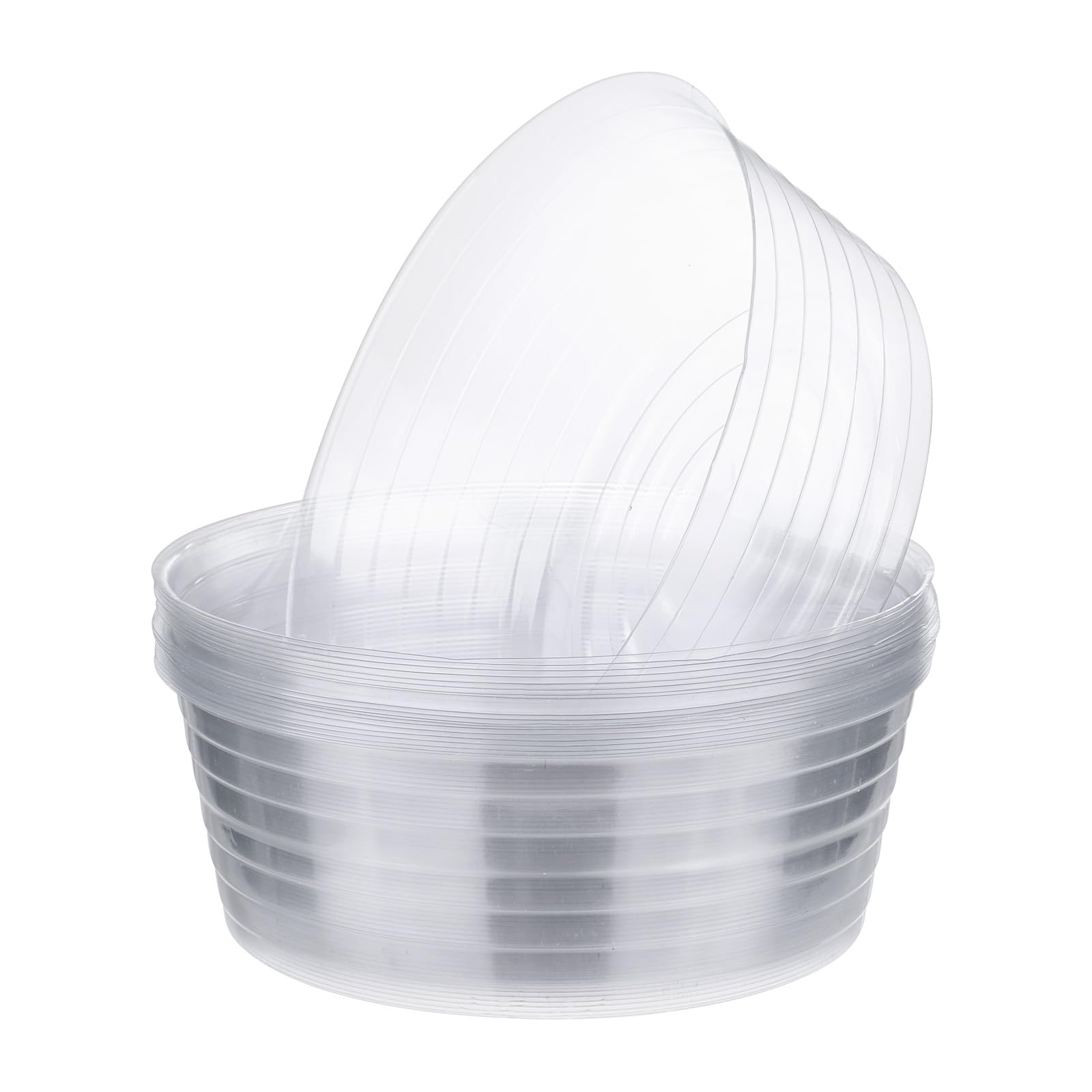 M METERXITY 20-Pack Plastic Plant Saucer, 10 Inch Clear Thin Plant Saucer Drip Tray for Indoor/Outdoor, Planter Liners Nursery Pots